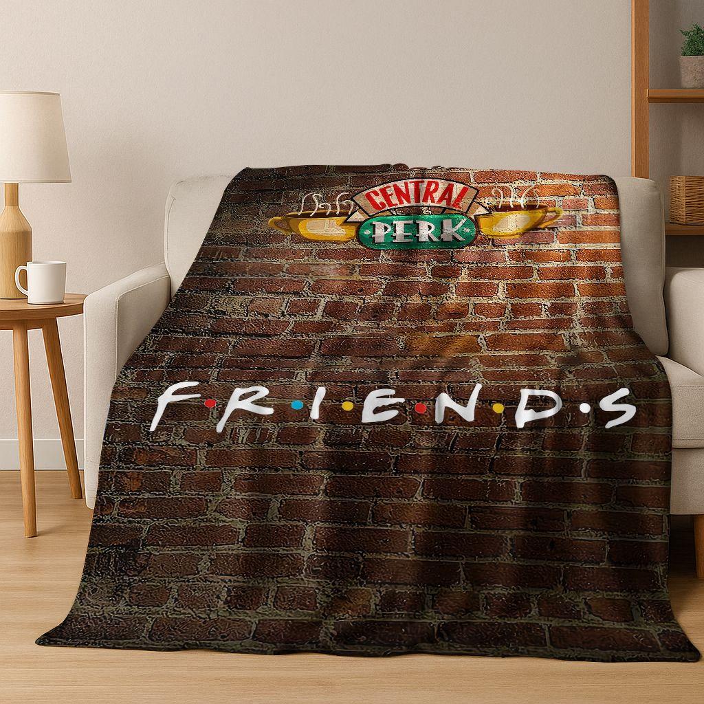 Классическое одеяло из фланели Central Perk из сериала Друзья, Уютное мягкое плед-покрывало для дома, спальни, кровати, дивана, пикника, офиса, Подарок, Ребенок