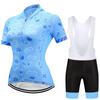Breathable Summer Short Riding Bicycle Cycling Clothing Set Women Sport Jerseys Suits White Bib Pants Bicycle Clothes Race Bicycle Wear Tights