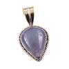 Natural Iolite Gemstone 925 Solid Sterling Silver Two Tone Pendant 1.25'' t5N76