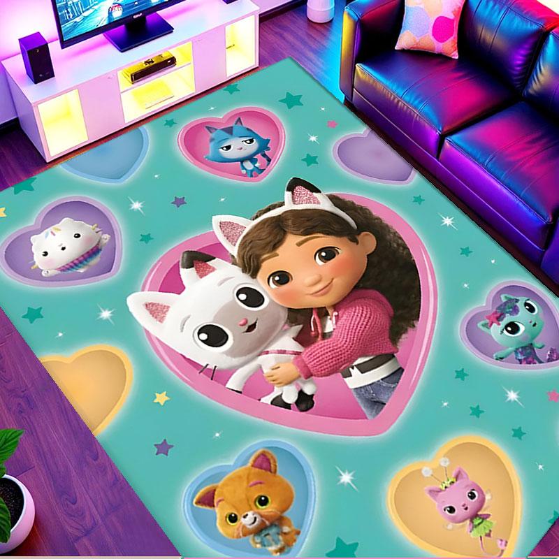 Gabby's Dollhouse Print Rug, Washable Floor Carpet, For Entryway Dorm Laundry Room Office Study, Home Decor Birthday Christmas Gift