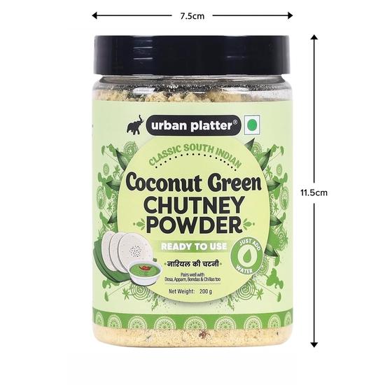 Urban Platter South Indian Style Instant Coconut Green Chutney Powder, 200g [Nariyal Ki Chutney, Just Add Water]