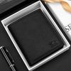 SEPTWOLVES Men's Vertical Wallet, Genuine Leather with Multiple Card Slots, Prolonged, Black