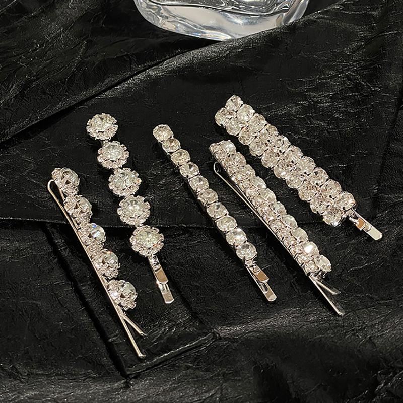 Набор блестящих хрустальных заколок для волос, заколки-невидимки со стразами в виде цветов, милые элегантные заколки-невидимки, шпильки, женские аксессуары для волос