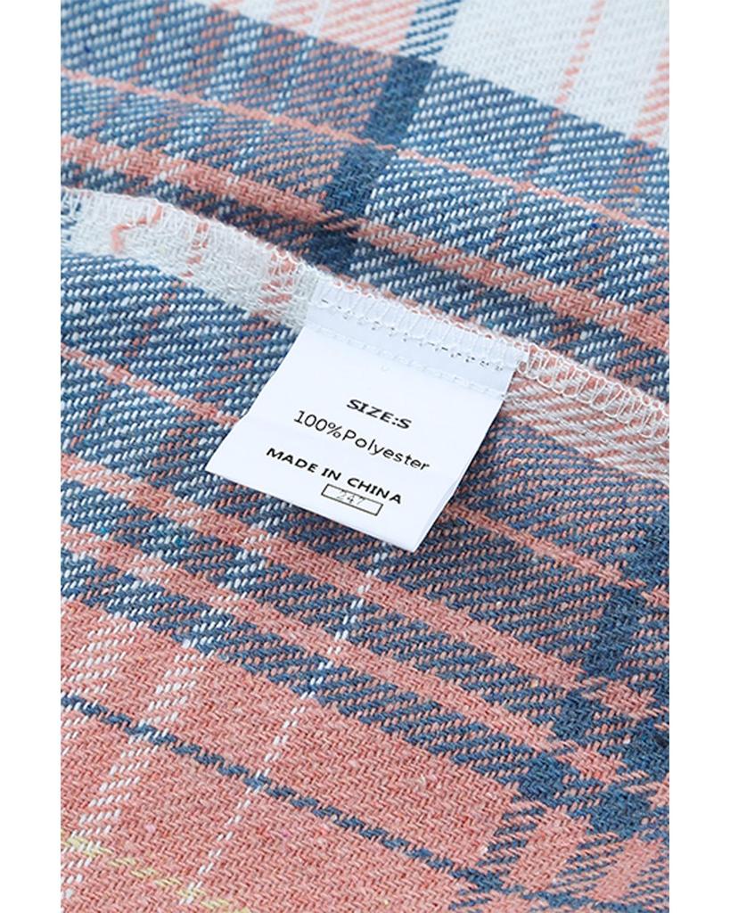 Azura Exchange Plaid Flap Pockets Shacket