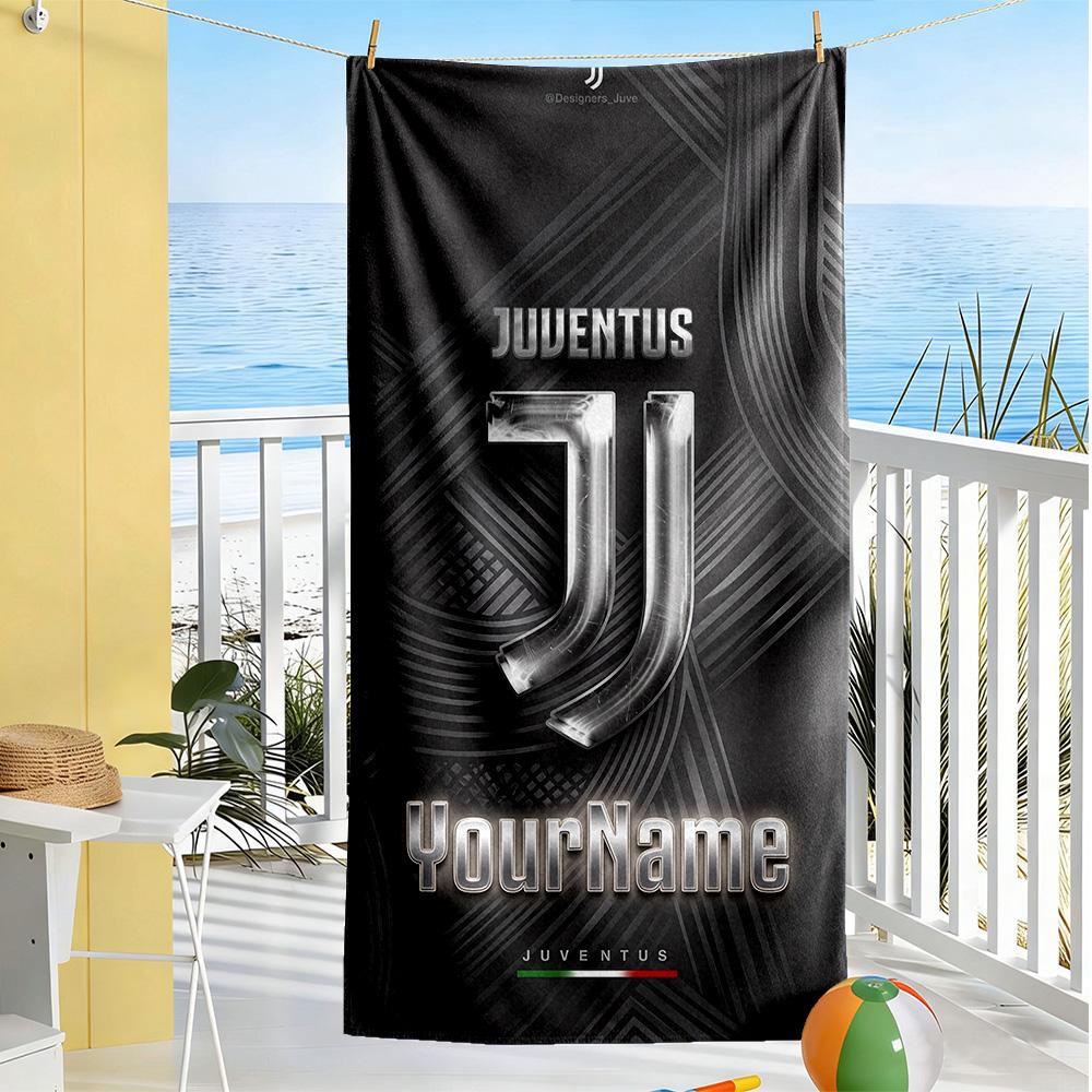 Juventus Customize Your Name Beach Towel Super Soft & Absorbent Suitable for Swimming Gym Camping Yoga Vacation