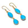 Blue Chalcedony Gemstone Handmade 925 Sterling Silver Earring 2.17" KJ-1029
