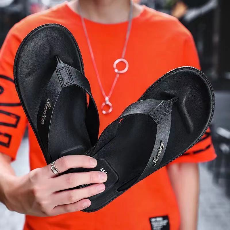 Flip-flops Men's Summer Non-slip Beach Sandals Slippers Wearable Thick Bottom Clip Feet Anti-odor