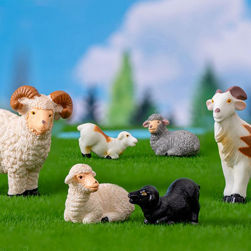 Миниатюры, имитация фигурок овец, коз, садоводство, ферма, микроландшафтные украшения для украшения дома, настольные аксессуары