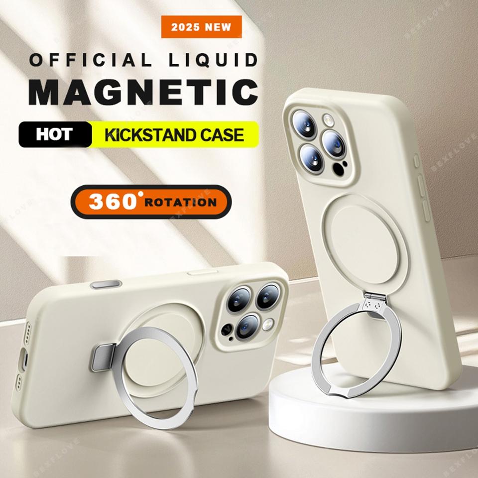 Magnetic Liquid Silicone Lanyard Phone Case For iPhone 16 Plus 13 15 14 16 Pro Max Magsafe Charge Strap Protector Soft Cover