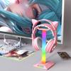 Headset Display Stand Dual USB Ports RGB Headphone Display Rack Touch Control Charging Data Transmission for Universal Headphone