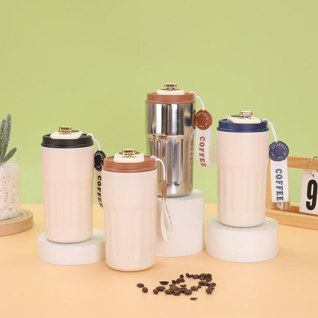 Кружка для кофе из нержавеющей стали 316 с изоляцией и умным дисплеем температуры, с портативной подъемной веревкой - Унисекс подарок для студентов и пар