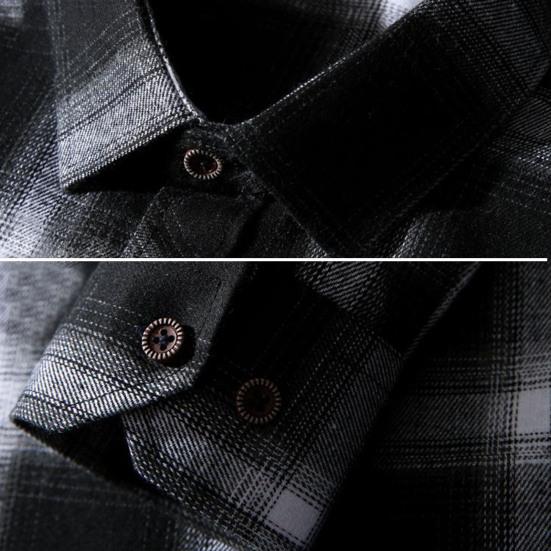 Мужская весенняя рубашка с клетчатым принтом и длинными рукавами контрастных цветов, отложной воротник с лацканами, теплое однобортное осеннее пальто на пуговицах подходящего цвета