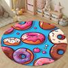 Trendy Round Peacock Multicolor Rug Mat, Non-Slip Floor Mat for Nursery