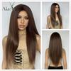 Lace Front Wigs Long Straight Hair Dark Brown Wig Daily Use Party Wig for White Women Heat Resistant