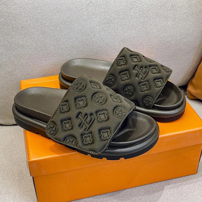 Мода 2024 года, летняя новинка для женщин, роскошные брендовые дизайнерские сандалии, толстая подошва, нескользящие, домашние повседневные женские шлепанцы, Zapatillas De Mujer