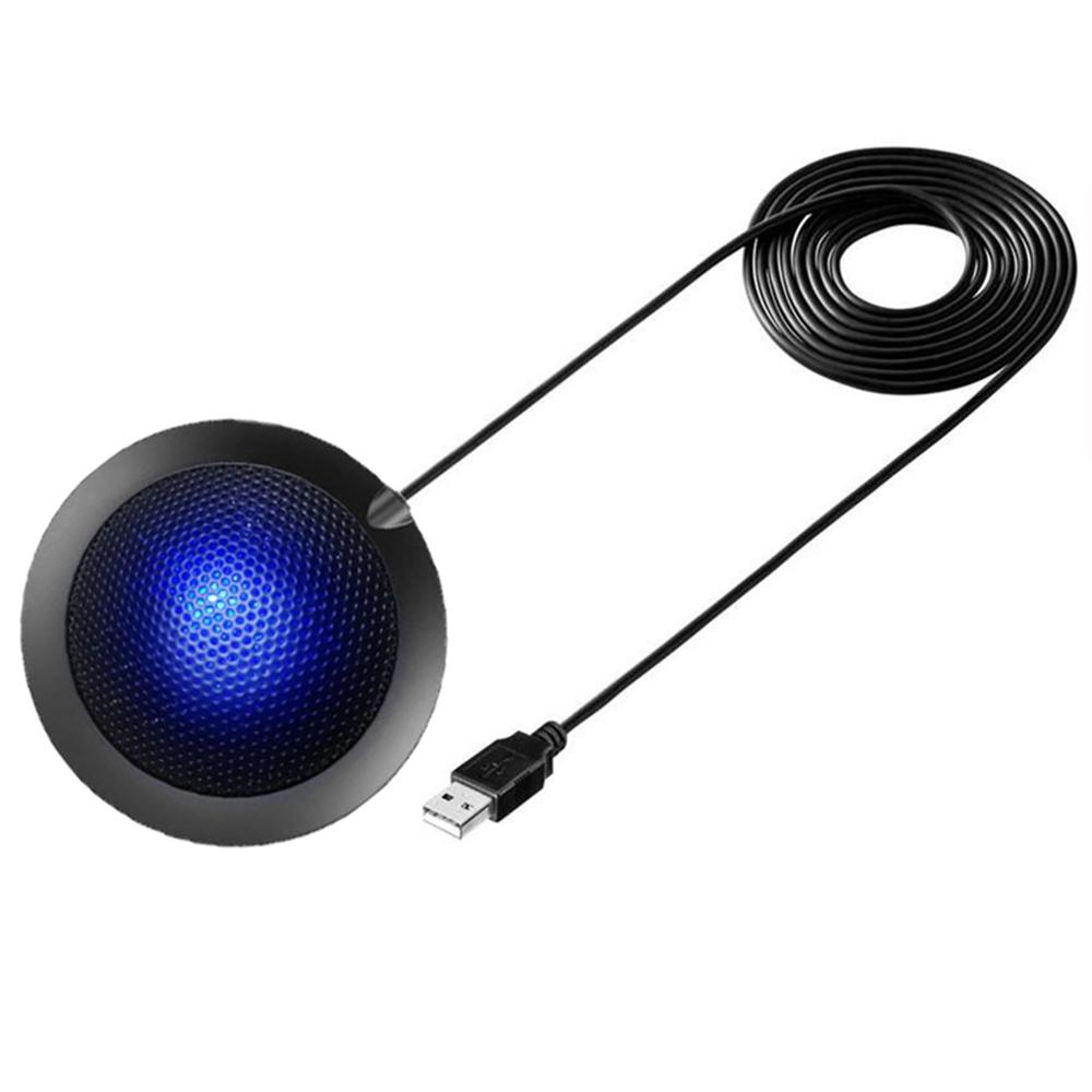 Desktop USB Conference Speakerphone Microphone 360° Omnidirectional Condenser Plug Play PC Computer Mic Compatible with Windows Mac for PC Laptop V