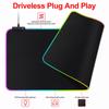 Rgb Luminous Pure Black Mouse Pad Thickened Mouse Pad Large Table Pad Encrypted Non-Slip Cool Extra Large E-Sports Game Office