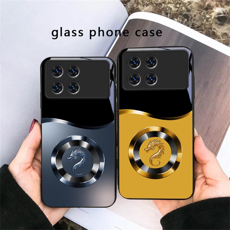 Серебряное кольцо с головой дракона для Redmi Poco M7 M6 M5 M5s M4 M3 Pro X7 X6 X5 X4 X3 GT 5G F7 F6 F5 F4 F3 C65 C75 C61 Стеклянный чехол для телефона