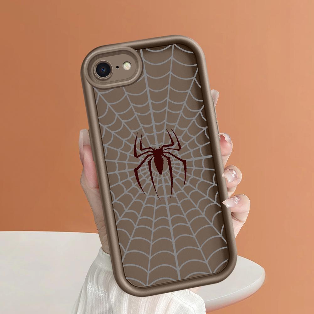 Fashion Grey Spider Web Square Ladder Silicone Phone Case for iPhone Samsung Galaxy Xiaomi Redmi POCO HUAWEI Honor Shockproof Protection Rubber Cover