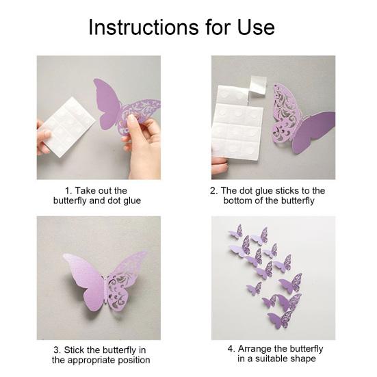 36 шт. 3D украшение на стену в виде бабочек, полые крылья, бумажные бабочки, наклейка в форме, украшение для стен дома, офиса, гостиной, спальни