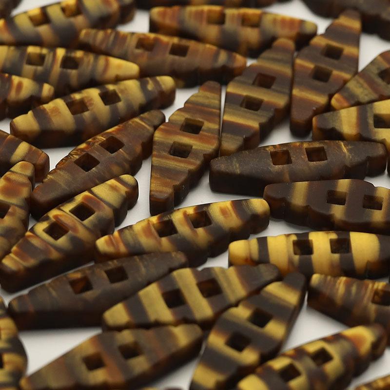 5 шт. пуговиц из смолы в форме ромба с двумя ушками, двусторонние пуговицы для шерстяной шубы, декоративные пуговицы для женской куртки, тренча