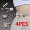 4 шт., комплект брошей из искусственного жемчуга, элегантный модный женский циркон, булавка на лацкане, свитер, платье, брошь, булавки, аксессуары «сделай сам», подарки