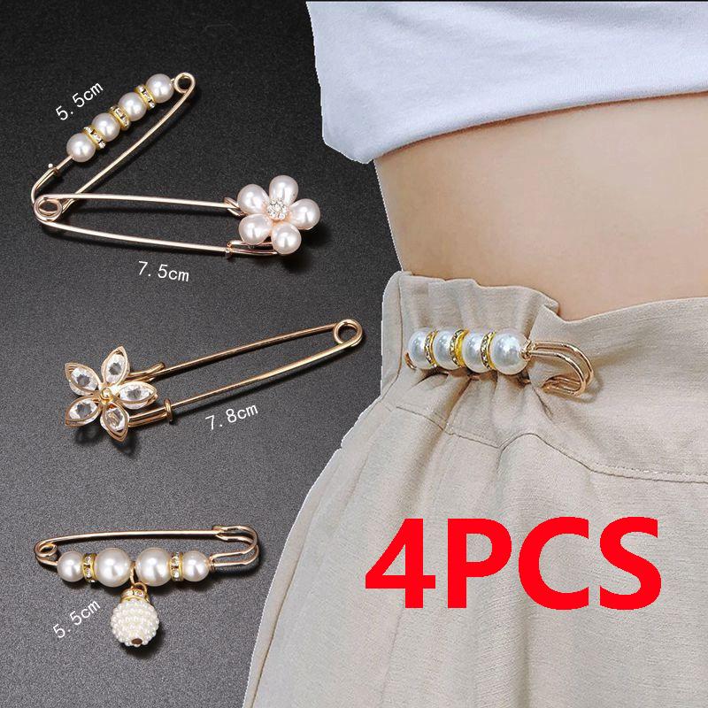 4 шт., комплект брошей из искусственного жемчуга, элегантный модный женский циркон, булавка на лацкане, свитер, платье, брошь, булавки, аксессуары «сделай сам», подарки