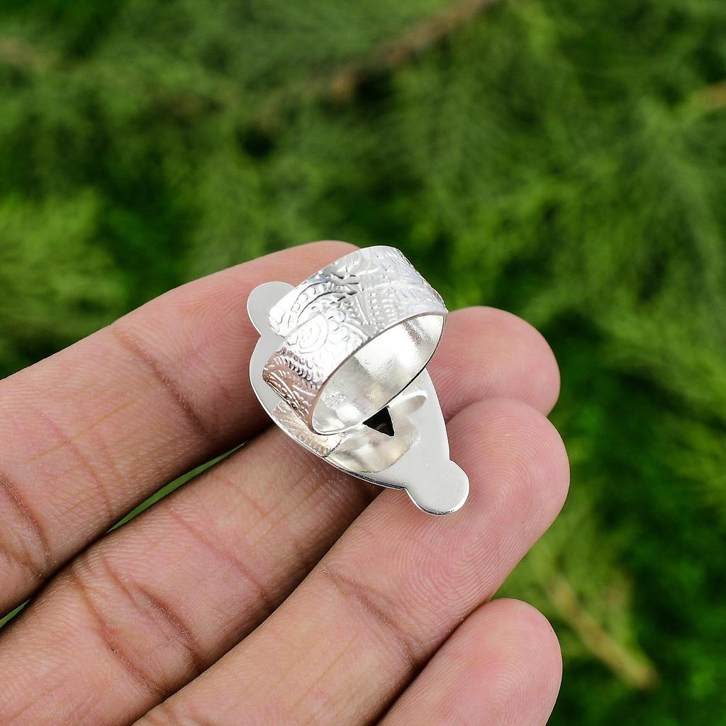 Natural Red Mookaite Gemstone 925 Silver Solitaire Adjustable Ring For Women