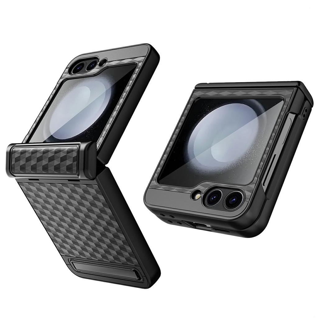 For Samsung Galaxy Z Flip7 FE 5G/Z Flip6 5G Case Hinge Protection Kickstand Hard PC Phone Cover with Screen Film