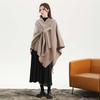 Women Autumn Winter Shawl Double Sides Solid Color Imitation Cashmere Shawl Versatile Scarf Shawl Cardigan
