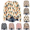 Женская мода Пасха Печатный Длинный рукав Свободный круглый вырез Толстовка Топ