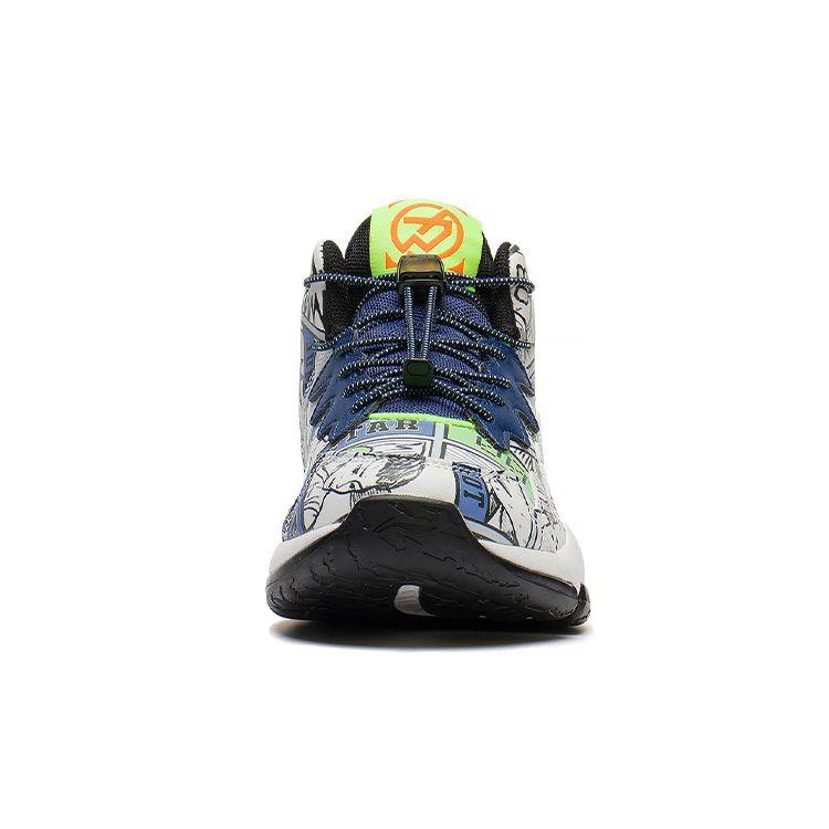 Li Ning удобные универсальные нескользящие амортизирующие износостойкие баскетбольные кроссовки средней высоты детские кроссовки белые синие YKBS088-5