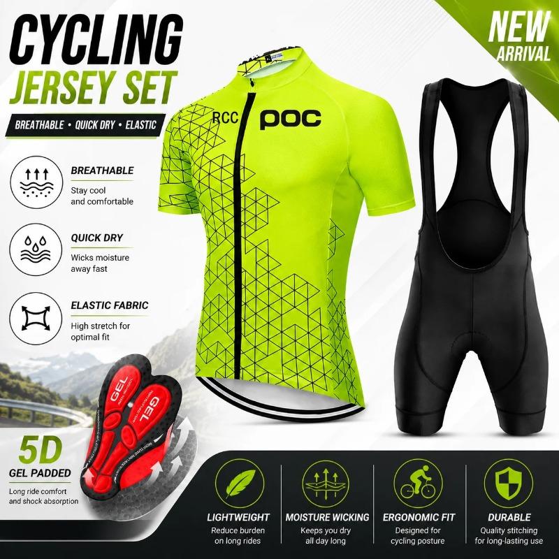 Rcc Poc Cycling Jersey Set Zomer Heren Fietskleding Mountainbike Kleding Mtb Fiets Rijkleding Fietspak