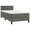 VidaXL Lit à sommier tapissier et matelas Gris foncé 90x200 cm Velours - Modèle 3141282