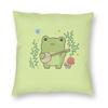 Kawaii Frog Playing Banjo Square Pillowcase Polyester Linen Velvet Pattern Zip Decor Throw Pillow Case Sofa Cushion Cover
