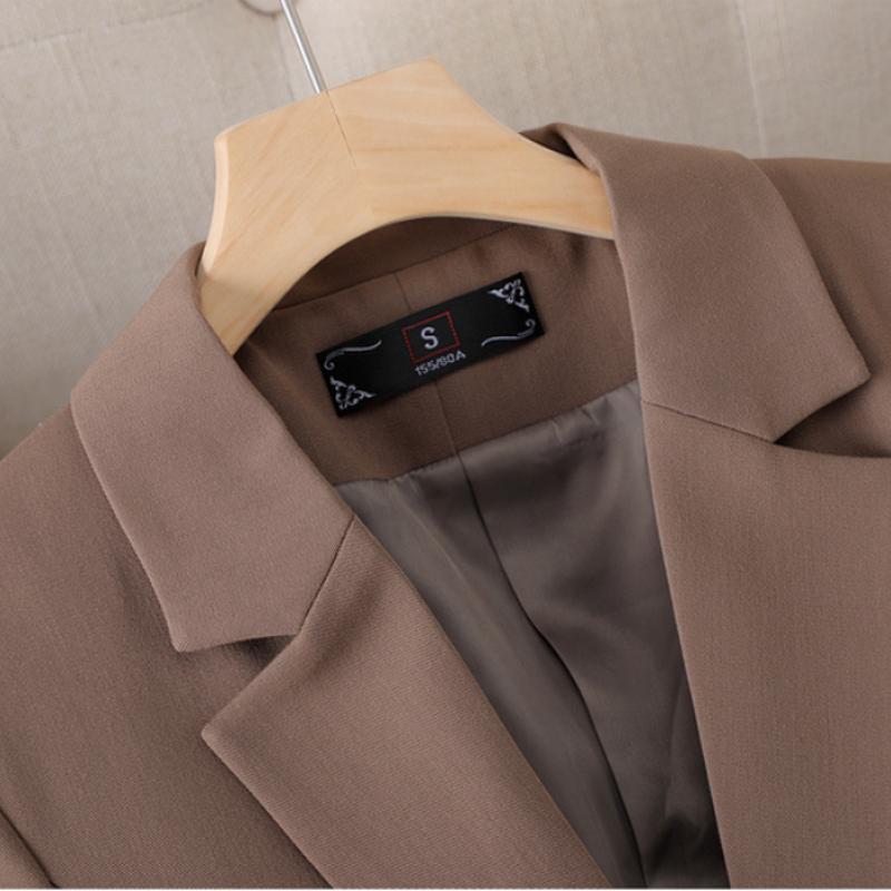 Осенние новые повседневные топы с длинными рукавами, офисные женские блейзеры, элегантный однотонный универсальный блейзер на пуговицах, женская одежда