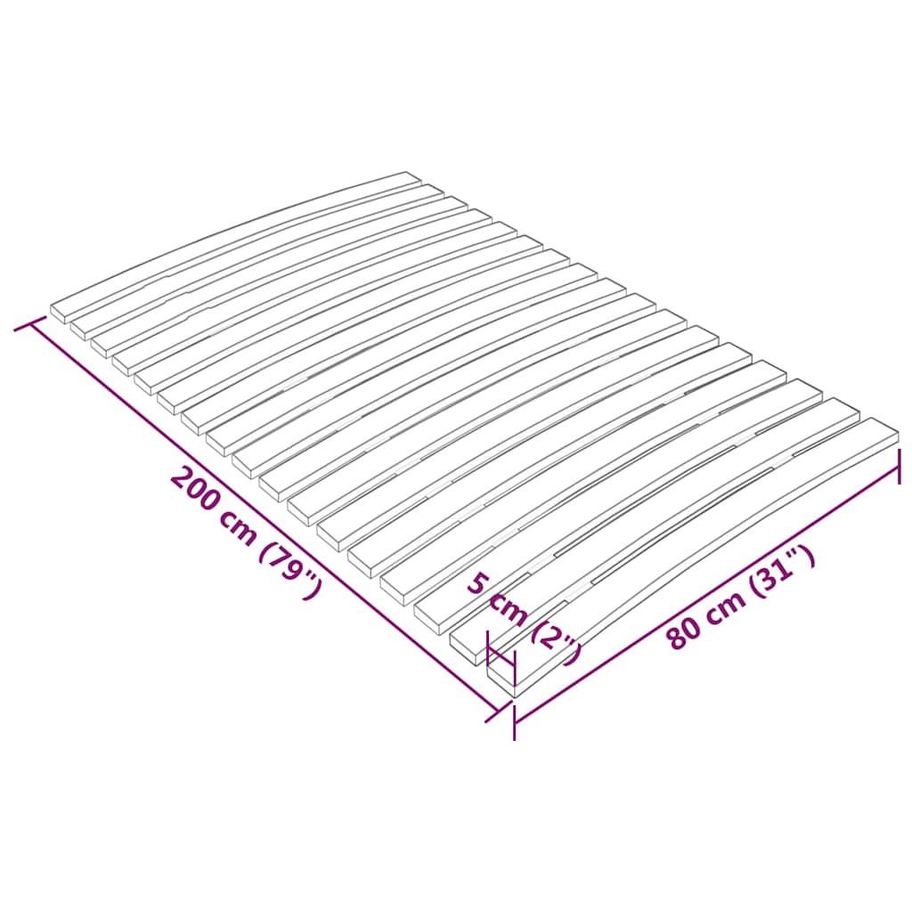 Vidaxl Stelaż Do Łóżka Z 17 Listwami, 80X200 Cm