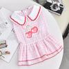Cherry Plaid Pet Dresses For Small Medium Dogs Corgi French Bulldog Tutu Skirt Summer Suit For Cat Chihuahua Girl Boy Accessory