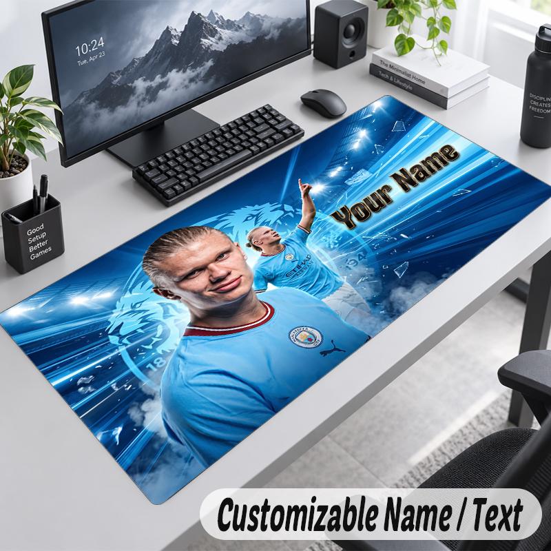 Custom Name Text Mouse Pad Erling Haaland Personalized Desk Pad For Work And Gaming