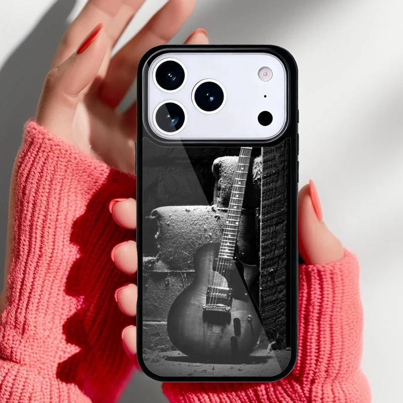 Винтажные Музыкальные Гитары мягкий Чехол для Телефона для iPhone 17 Air 16e 15 14 13 Pro Max Задняя Крышка для 12 11 Pro Coque