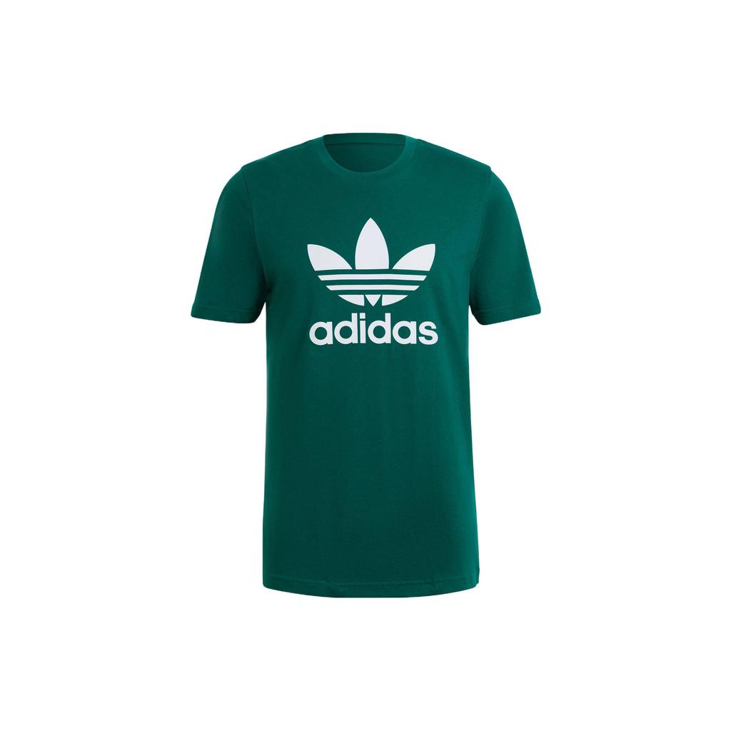 Adidas Originals Solid Color Logo Sports Short Sleeve T-Shirt Men Tops Green HG1430