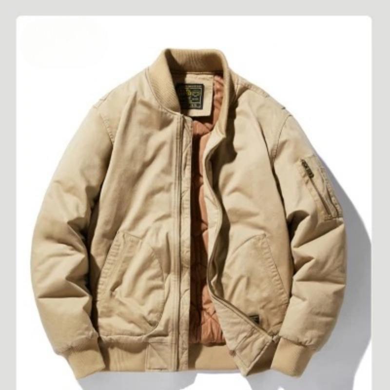 Spring and Autumn Jacket Men's Coat Baseball Uniform Loose Military Aviator Pure Cotton Workwear Cotton Jacket