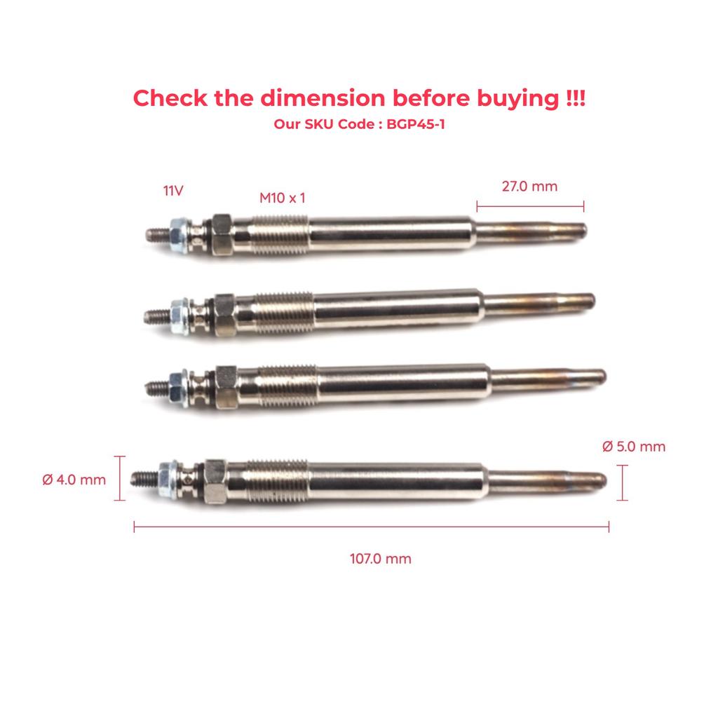 BROSS Auto Parts BGP45-1 4 Pcs Heater Glow Plugs GX107, 100226344 for Fiat Citroen Peugeot Suzuki 2.0-2.2 D Ship From Turkey