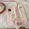 Autumn and Winter Female Cartoon Pink Bubble Australian Fleece Mid-calf Socks, Cute and Warm Home Floor Socks