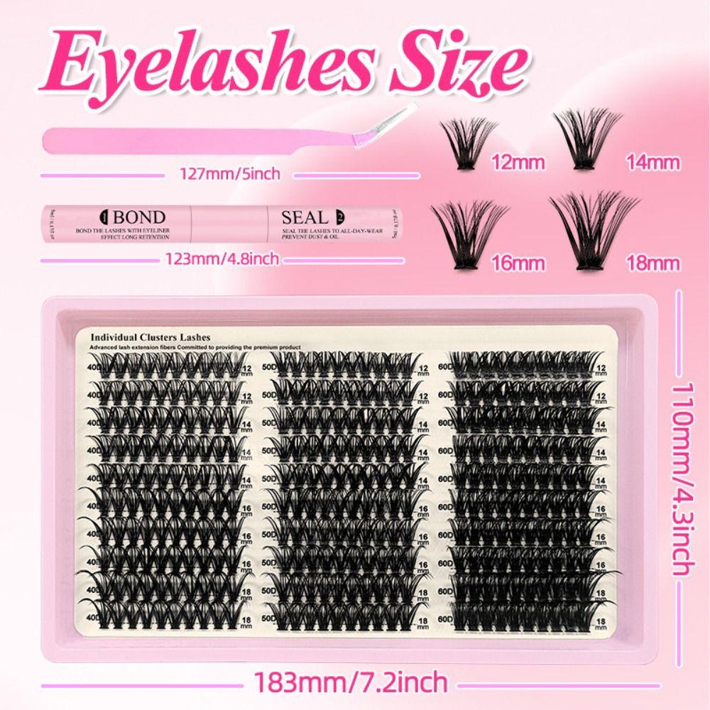Natural Look False Eyelashes Wispy Style DIY Lash Extension Kit Makeup Enhancement