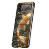 Жесткий чехол из поликарбоната с изображением золотой рыбки для Samsung Galaxy Z Flip 7 6 5 4 Черный чехол для Galaxy Z Flip 3 Складной корпус Fundas Сумка