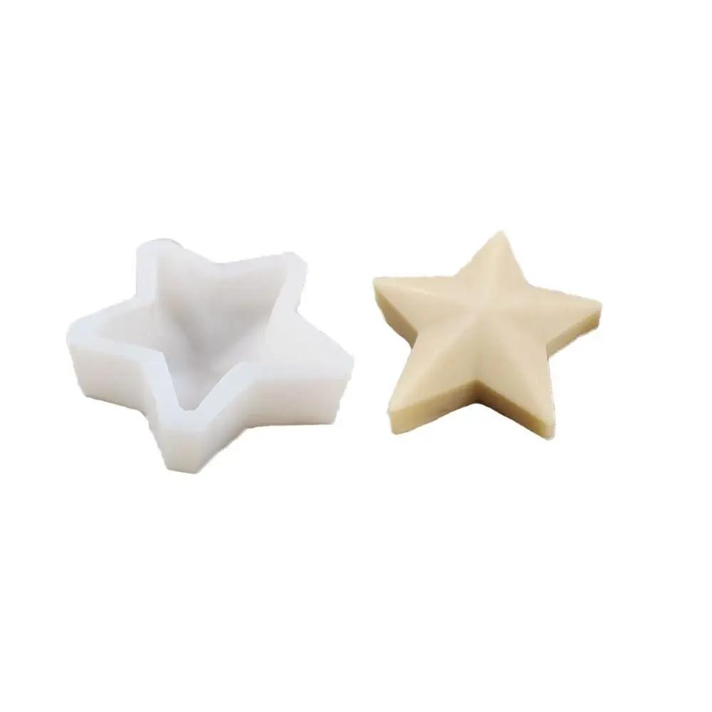 3D Pentagram Candle Molds Five Pointed Star Silicone Moulds DIY Cake Baking Mousse Silicone Mold Aromatic Candle Making Mold