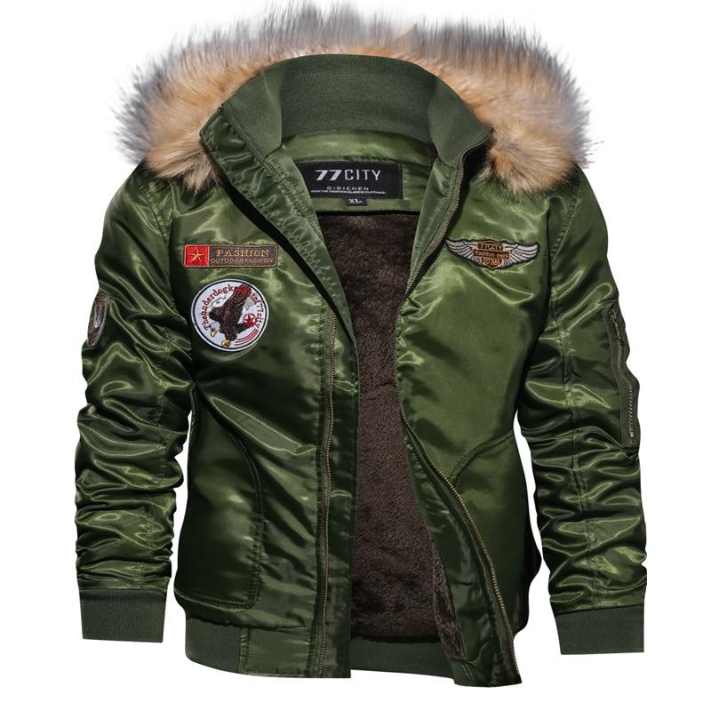 Men Air Force Tactical Jacket Warm Wool Liner Outerwear Parkas Winter Military Bomber Jacket Coat