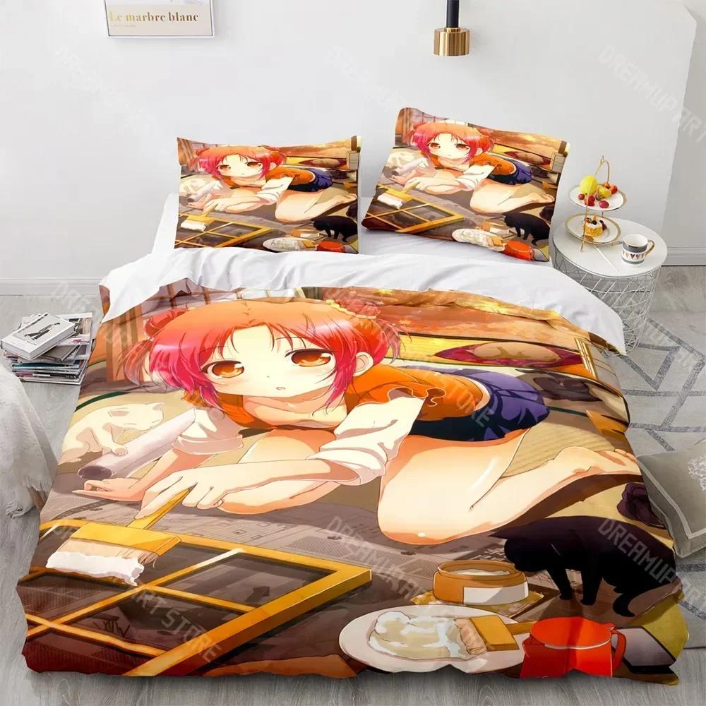 3D Printed Kawaii Girl Bedding Set Anime Sexy Girl Duvet Cover Double Twin Full Queen King Adult Kids Bedclothes Quilt Cove
