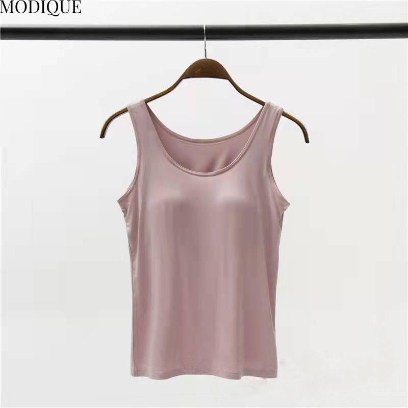 MODIQUE женская повседневная майка с подкладкой для груди без косточек жилет женская подтяжка майка основа большой размер майка нижнее белье
